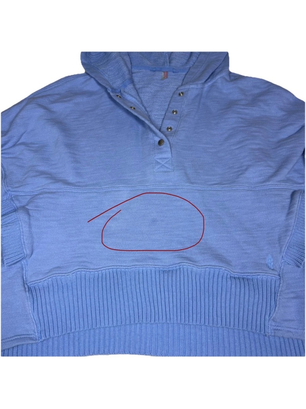 Free People FP Movement Honey Dove Hooded Pullover Light Blue Size Medium - Picture 2 of 8